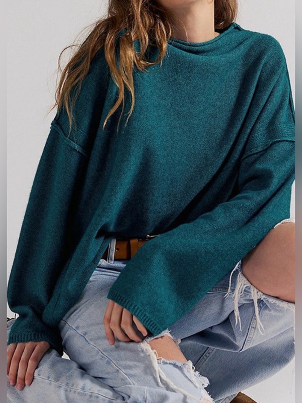 We the free Solid Rollneck Pullover Knit Sweater